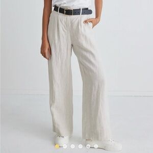 Re:Union Label 100% Natural Linen Island Pants Womens 8 (S) Wide Leg High Rise